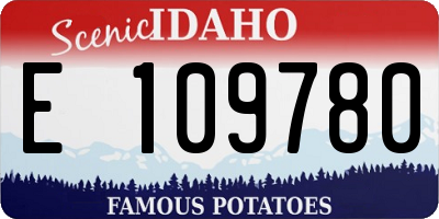 ID license plate E109780