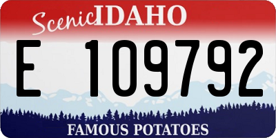 ID license plate E109792