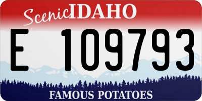 ID license plate E109793