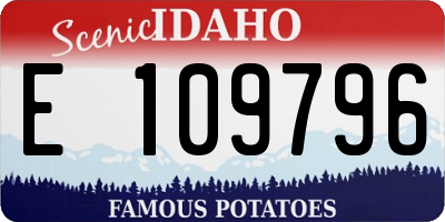 ID license plate E109796