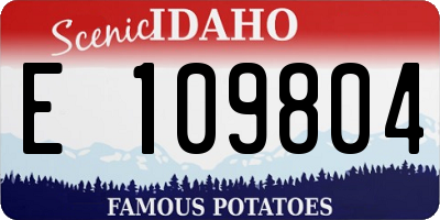 ID license plate E109804