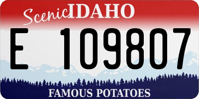 ID license plate E109807