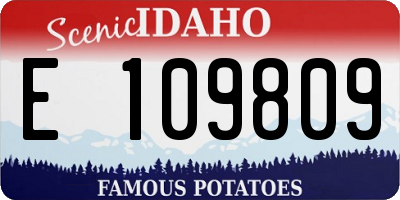 ID license plate E109809