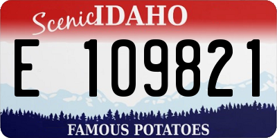 ID license plate E109821