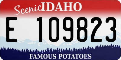 ID license plate E109823
