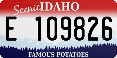 ID license plate E109826