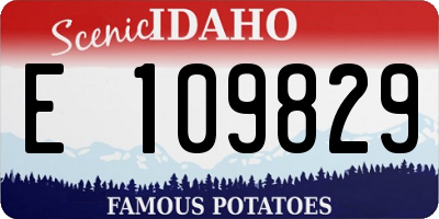 ID license plate E109829