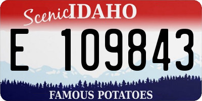 ID license plate E109843