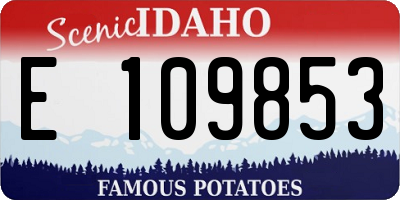 ID license plate E109853