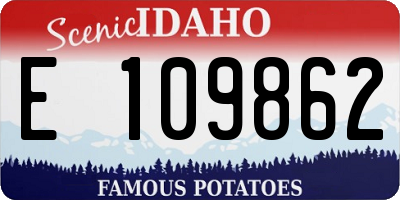 ID license plate E109862