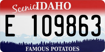 ID license plate E109863