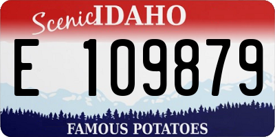 ID license plate E109879