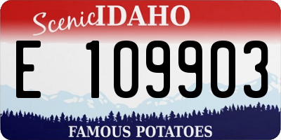 ID license plate E109903