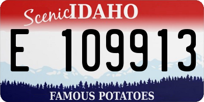 ID license plate E109913