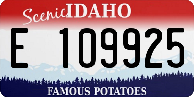 ID license plate E109925