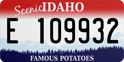 ID license plate E109932
