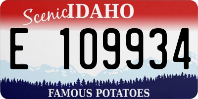 ID license plate E109934