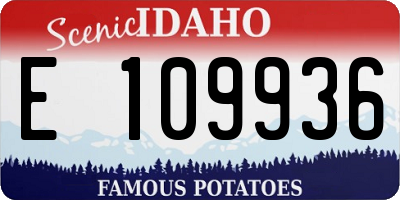 ID license plate E109936