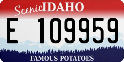 ID license plate E109959