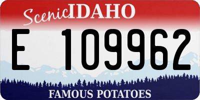 ID license plate E109962