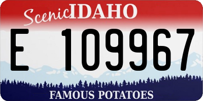 ID license plate E109967