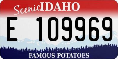 ID license plate E109969