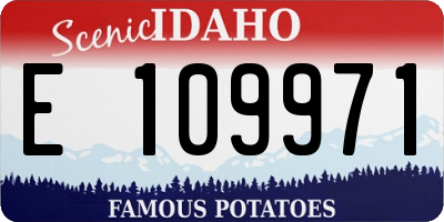 ID license plate E109971