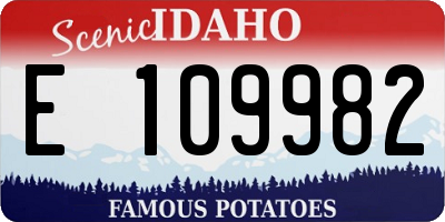 ID license plate E109982