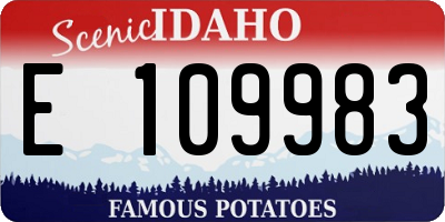ID license plate E109983