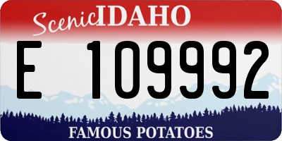 ID license plate E109992