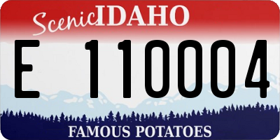 ID license plate E110004