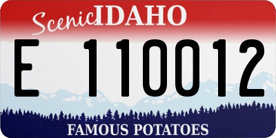 ID license plate E110012
