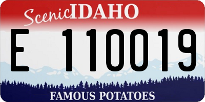 ID license plate E110019