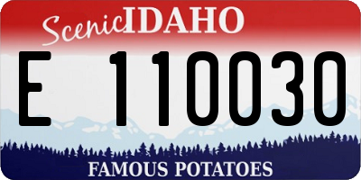 ID license plate E110030