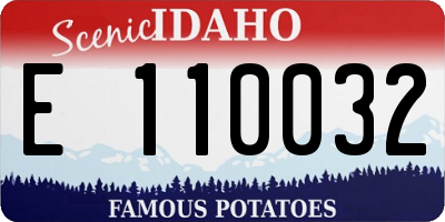 ID license plate E110032