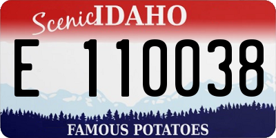 ID license plate E110038
