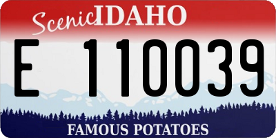 ID license plate E110039