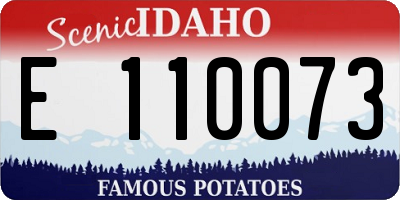 ID license plate E110073