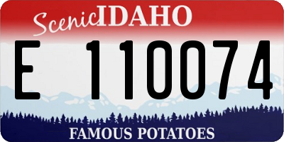 ID license plate E110074
