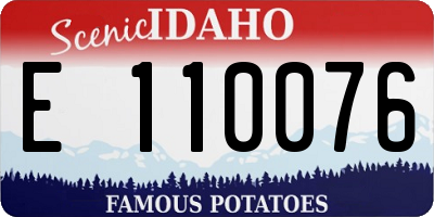 ID license plate E110076