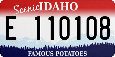 ID license plate E110108