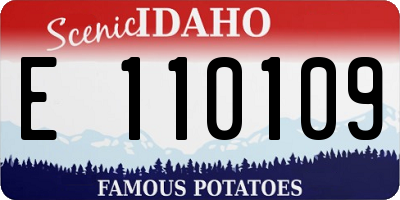 ID license plate E110109