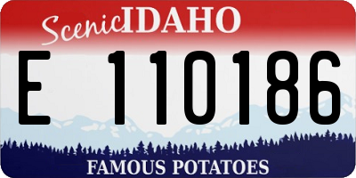 ID license plate E110186