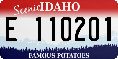 ID license plate E110201