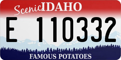 ID license plate E110332