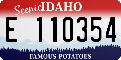 ID license plate E110354