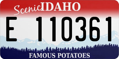 ID license plate E110361