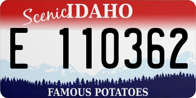 ID license plate E110362
