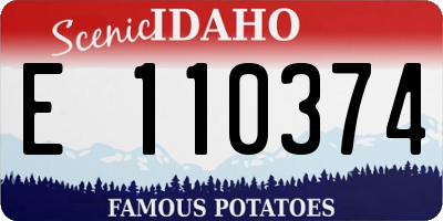 ID license plate E110374