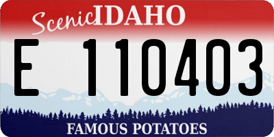 ID license plate E110403